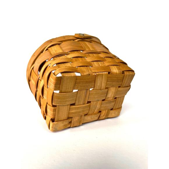 Vintage Basket Movable Handle 7x6 Longaberger Style Farmhouse Catch-all Storage - Picture 5 of 9